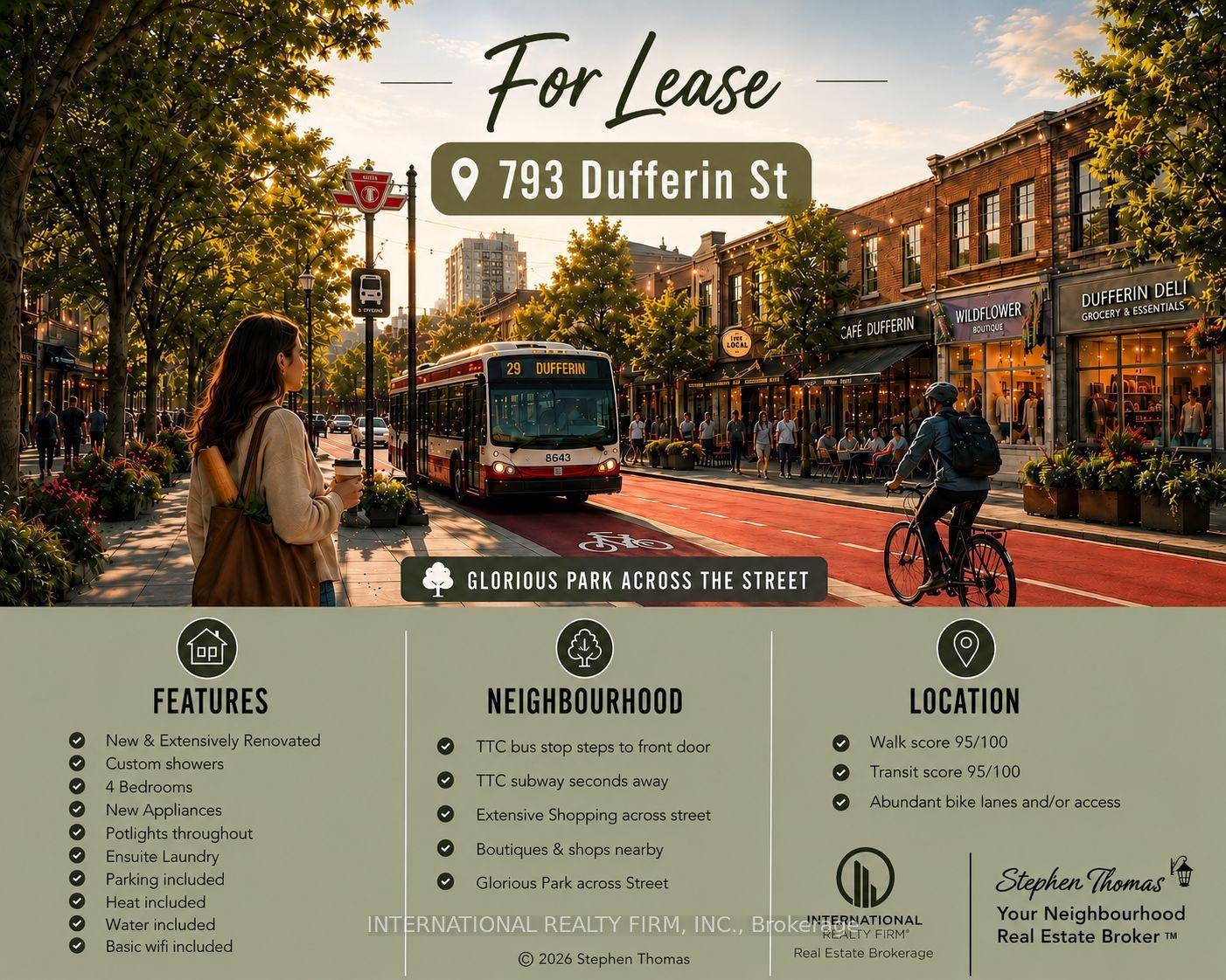 793 Dufferin Street Upper #Upper, Toronto — Semi-Detached for lease, photo 1
